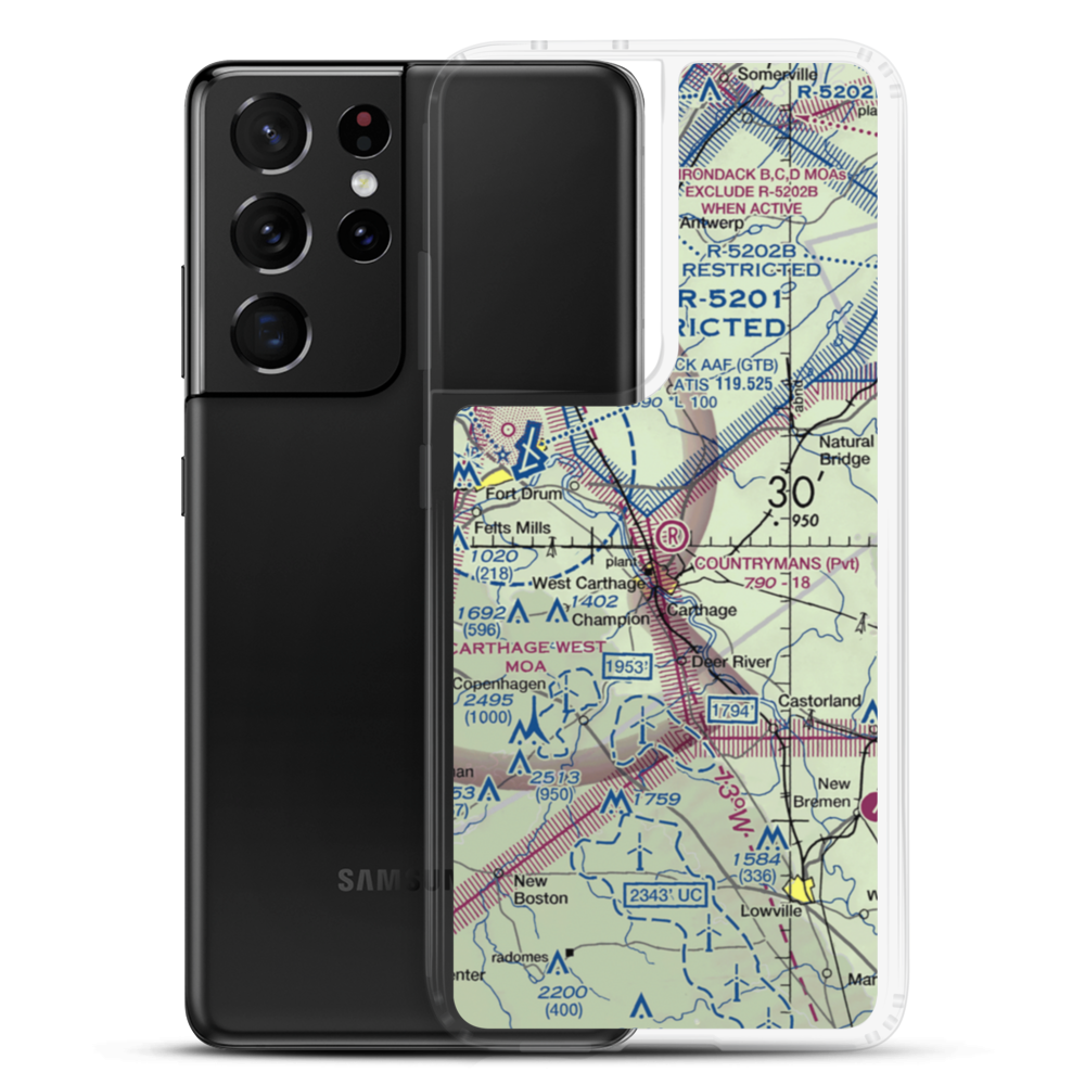 Countryman's Landing Strip (NK01) VFR Sectional Samsung Case Samsung Galaxy S21 Ultra model shown