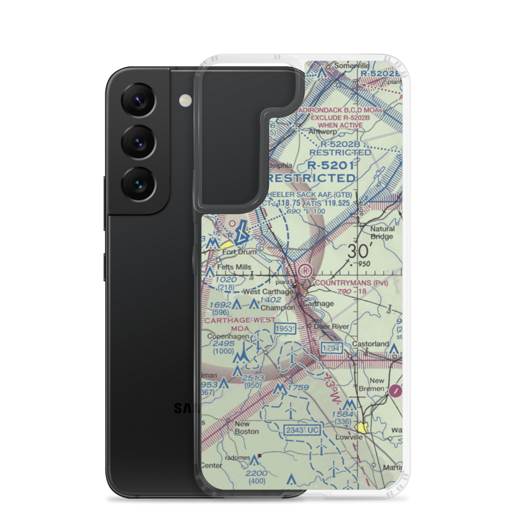 Countryman's Landing Strip (NK01) VFR Sectional Samsung Case Samsung Galaxy S22 model shown