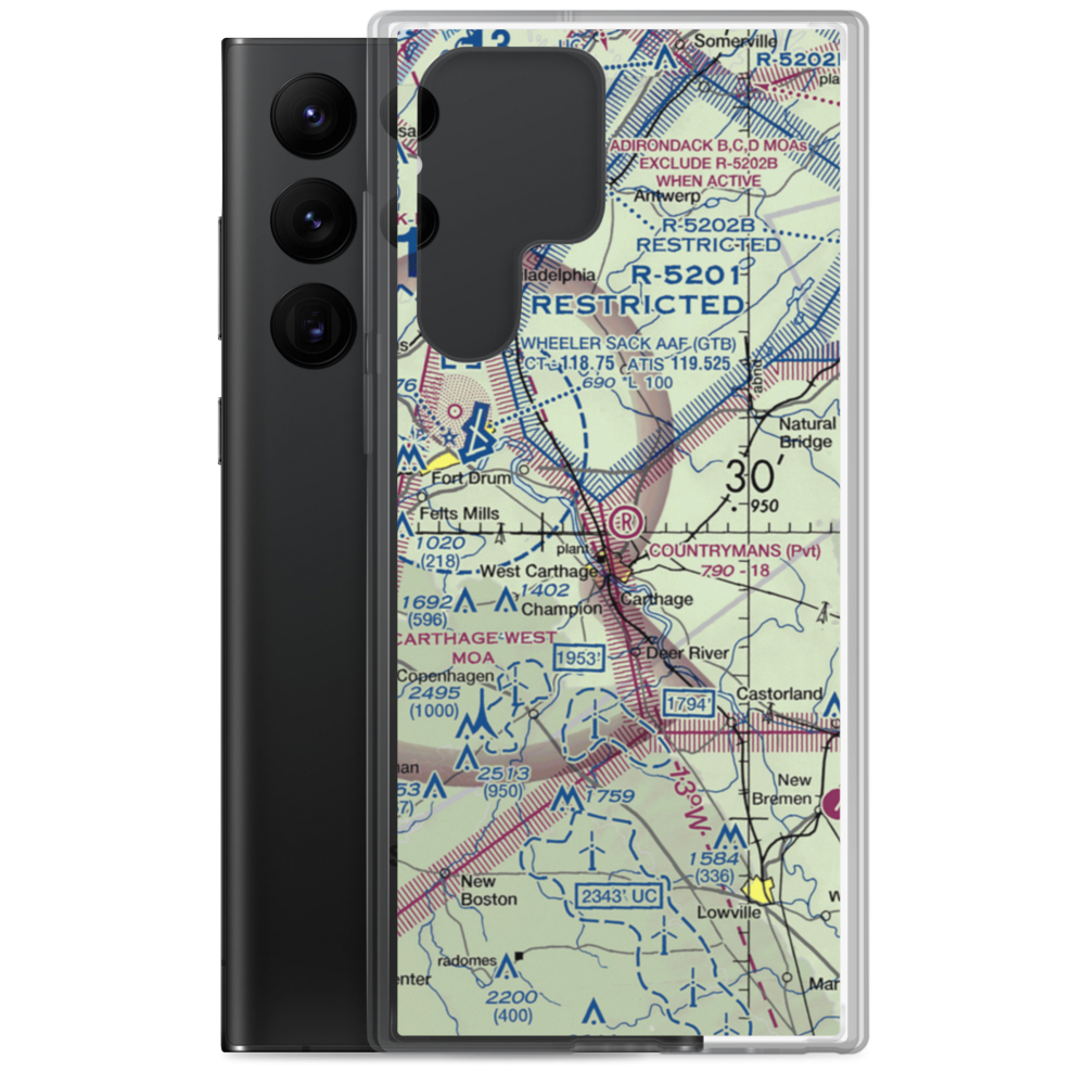 Countryman's Landing Strip (NK01) VFR Sectional Samsung Case Samsung Galaxy S22 Ultra model shown