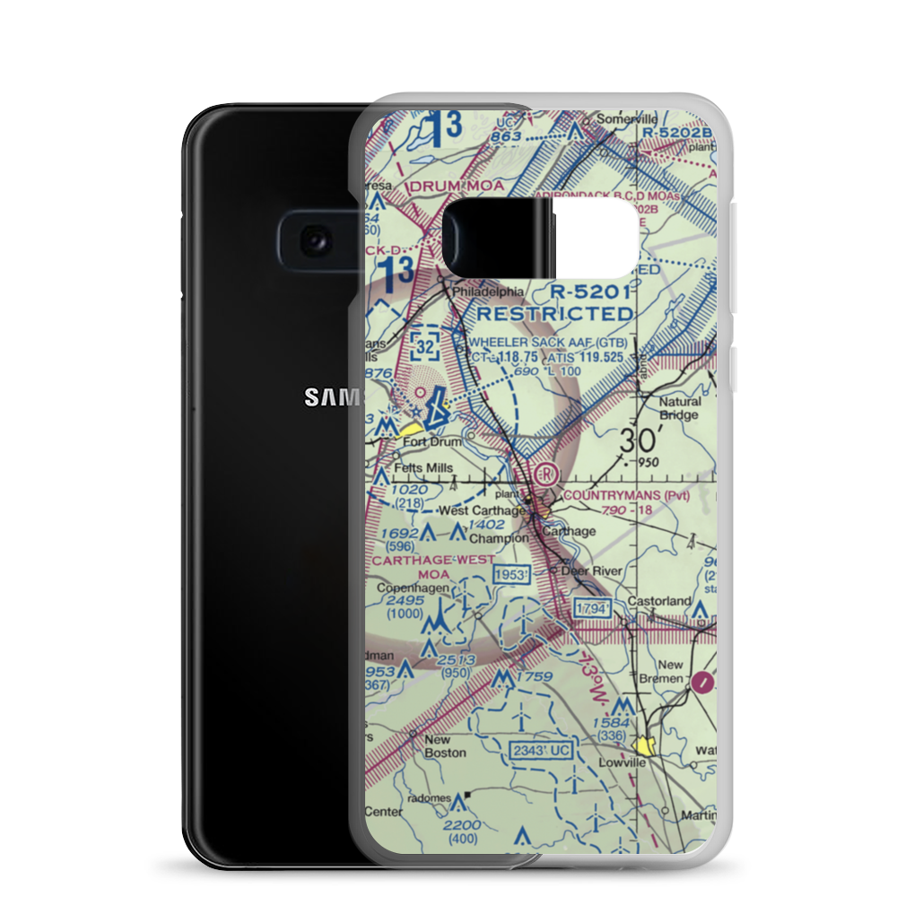 Countryman's Landing Strip (NK01) VFR Sectional Samsung Case Samsung Galaxy S10e model shown