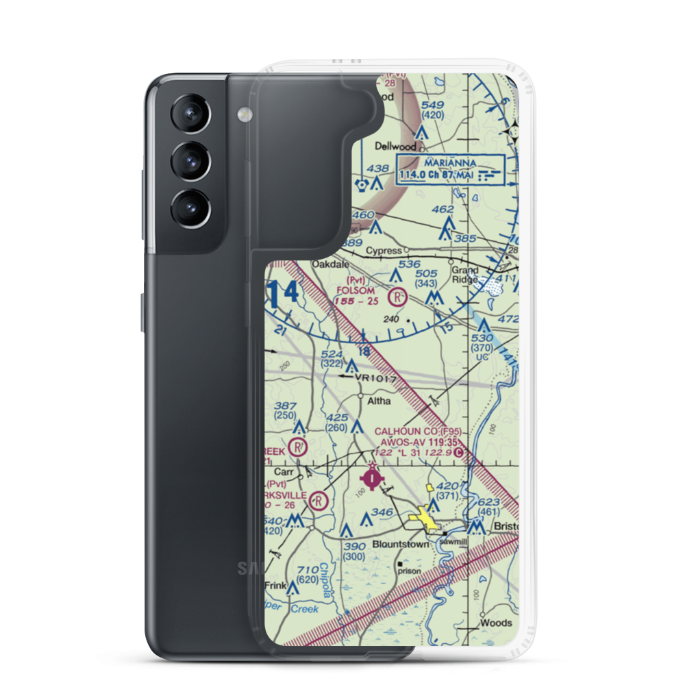 County Line Airstrip (5FD3) VFR Sectional Samsung Case Samsung Galaxy S21 model shown