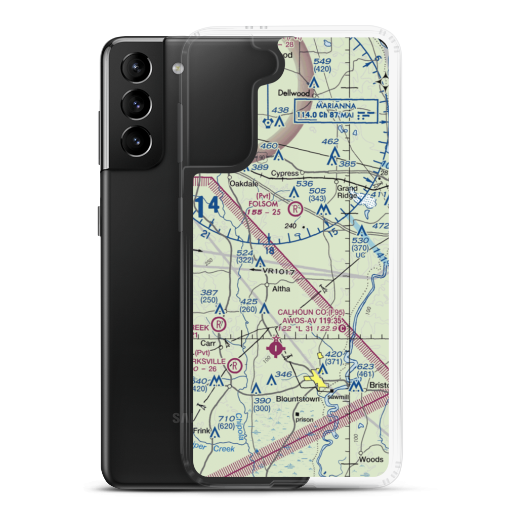 County Line Airstrip (5FD3) VFR Sectional Samsung Case Samsung Galaxy S21 Plus model shown