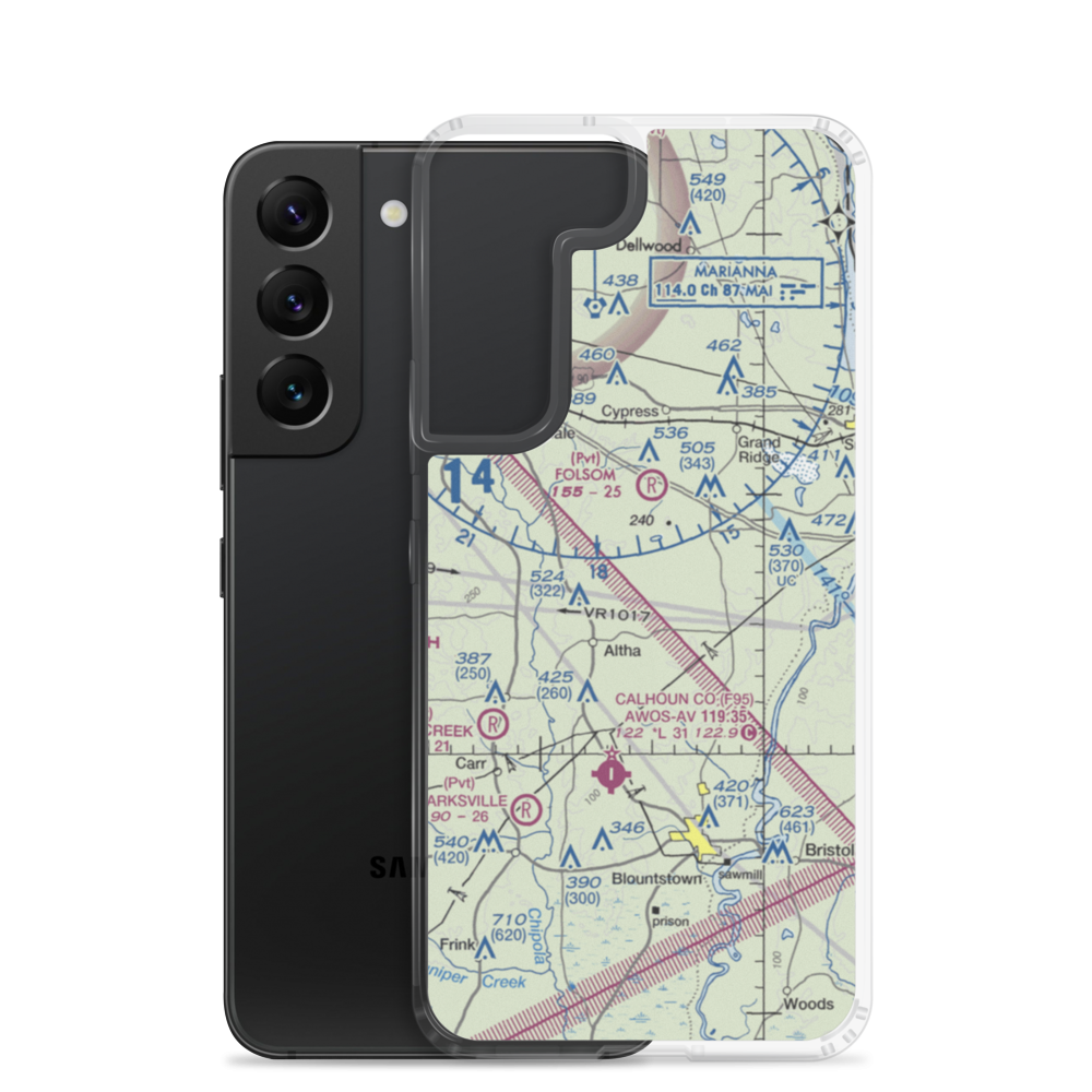 County Line Airstrip (5FD3) VFR Sectional Samsung Case Samsung Galaxy S22 model shown