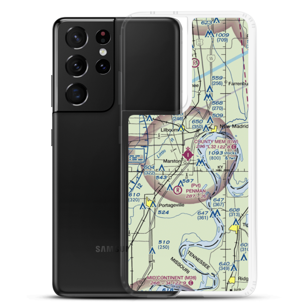 County Memorial Airport (EIW) VFR Sectional Samsung Case Samsung Galaxy S21 Ultra model shown
