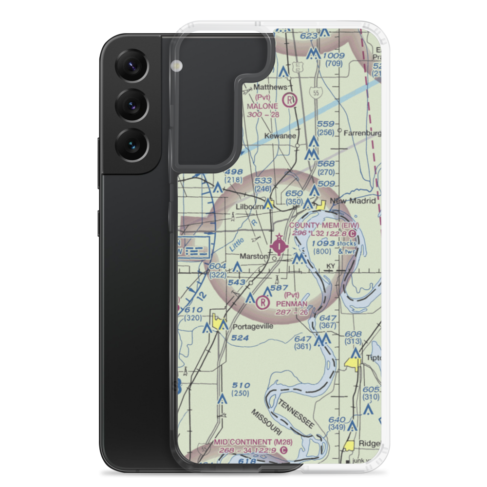 County Memorial Airport (EIW) VFR Sectional Samsung Case Samsung Galaxy S22 Plus model shown