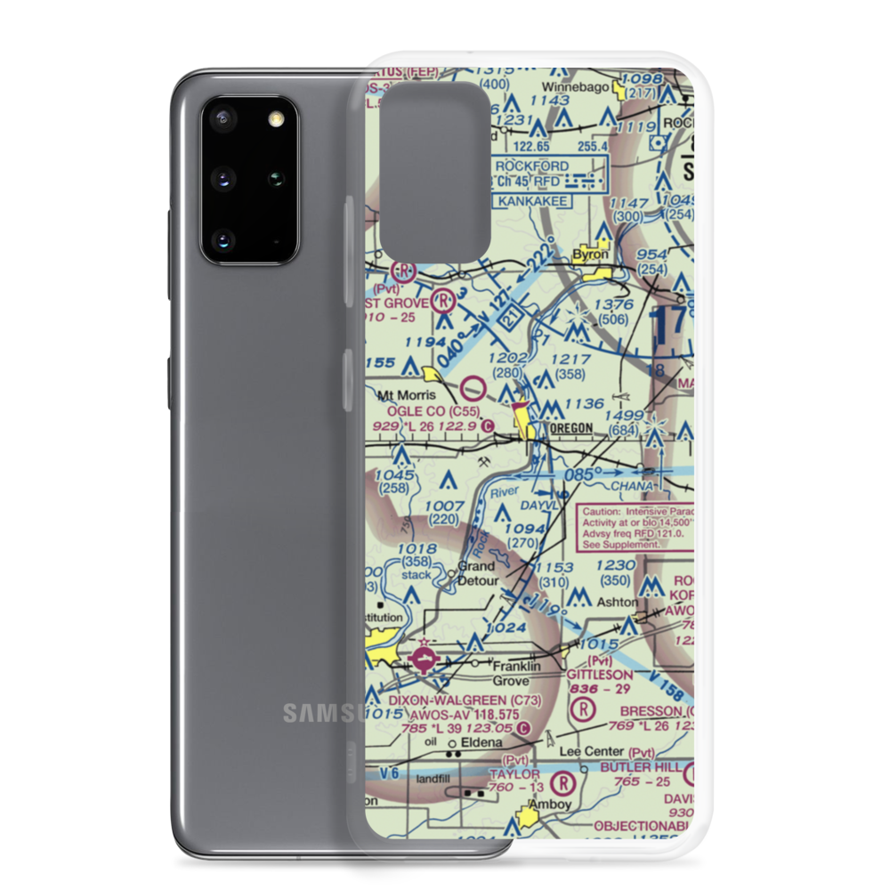 County Poor Farm Airport (67LL) VFR Sectional Samsung Case Samsung Galaxy S20 Plus model shown