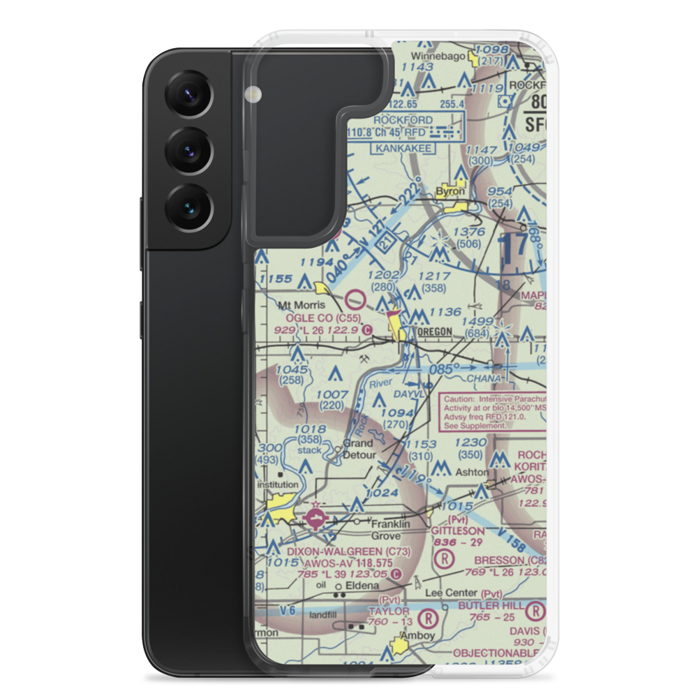 County Poor Farm Airport (67LL) VFR Sectional Samsung Case Samsung Galaxy S22 Plus model shown