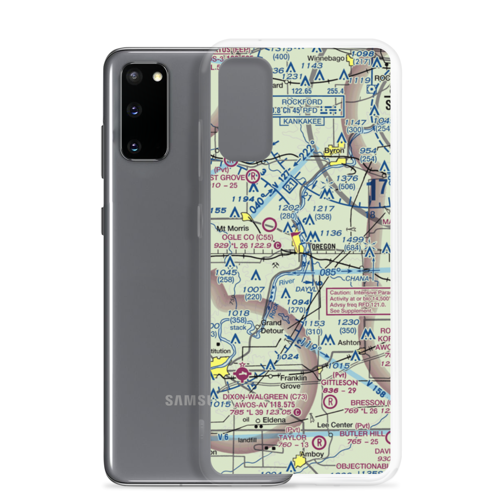 County Poor Farm Airport (67LL) VFR Sectional Samsung Case Samsung Galaxy S20 model shown