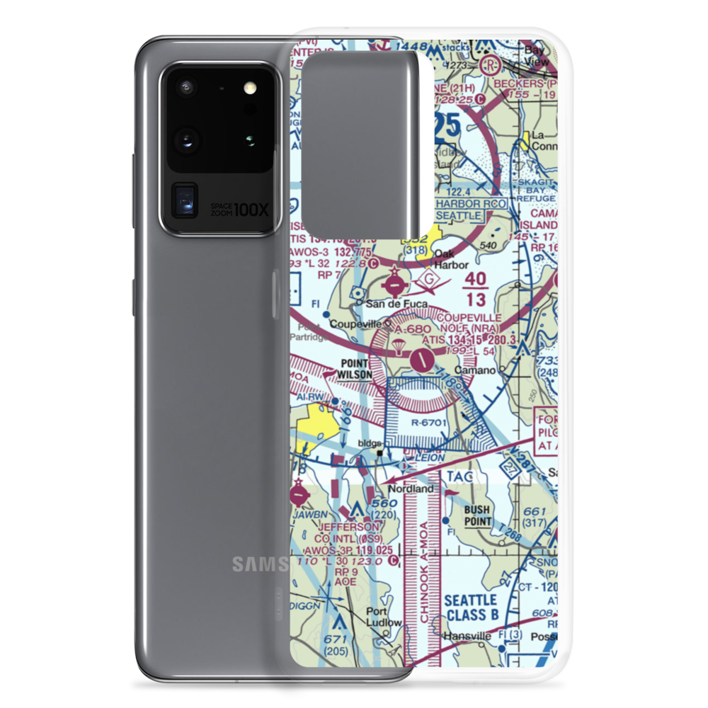 Coupeville Nolf Airport (NRA) VFR Sectional Samsung Case Samsung Galaxy S20 Ultra model shown