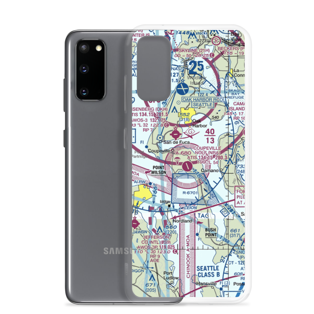 Coupeville Nolf Airport (NRA) VFR Sectional Samsung Case Samsung Galaxy S20 model shown