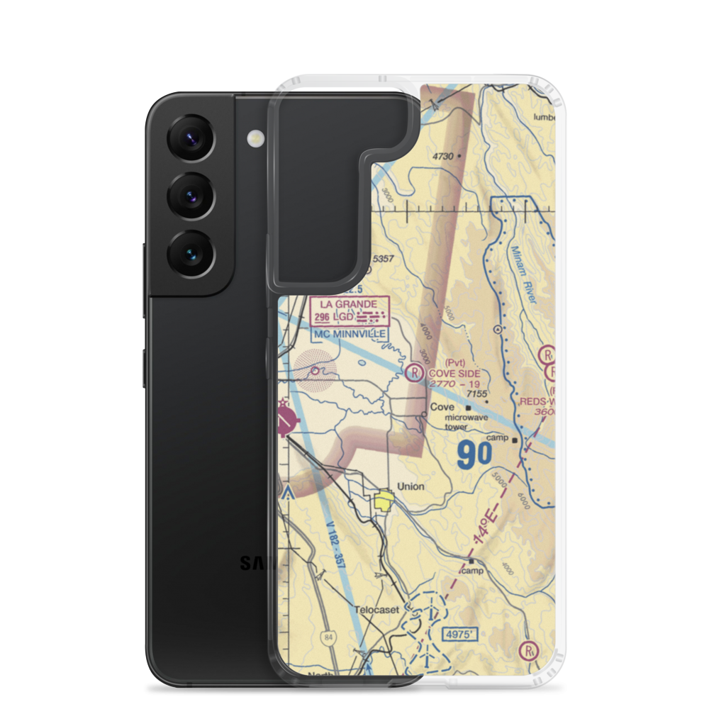 Cove Side Ranch Port Airport (OG07) VFR Sectional Samsung Case Samsung Galaxy S22 model shown