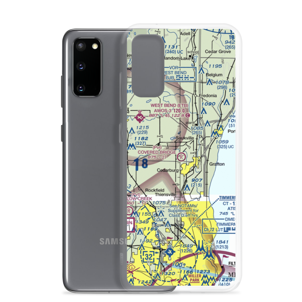 Covered Bridge Fields Airport (1WN2) VFR Sectional Samsung Case Samsung Galaxy S20 model shown