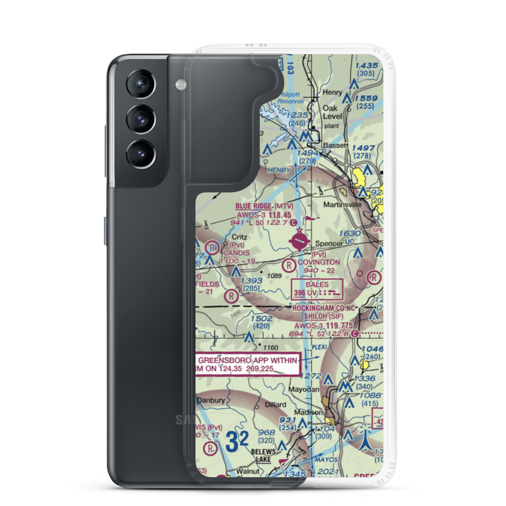 Covington Airport (VA72) VFR Sectional Samsung Case Samsung Galaxy S21 model shown