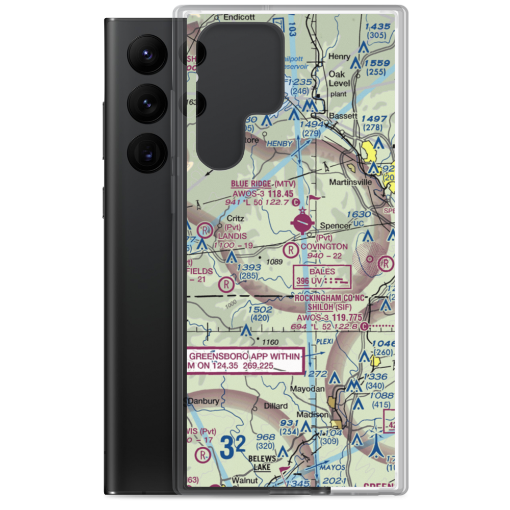 Covington Airport (VA72) VFR Sectional Samsung Case Samsung Galaxy S22 Ultra model shown