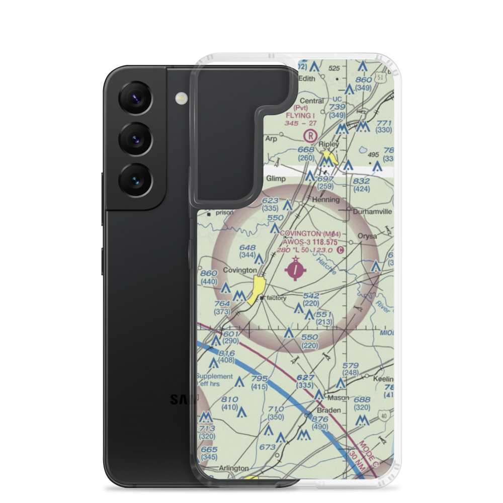 Covington Municipal Airport (M04) VFR Sectional Samsung Case Samsung Galaxy S22 model shown