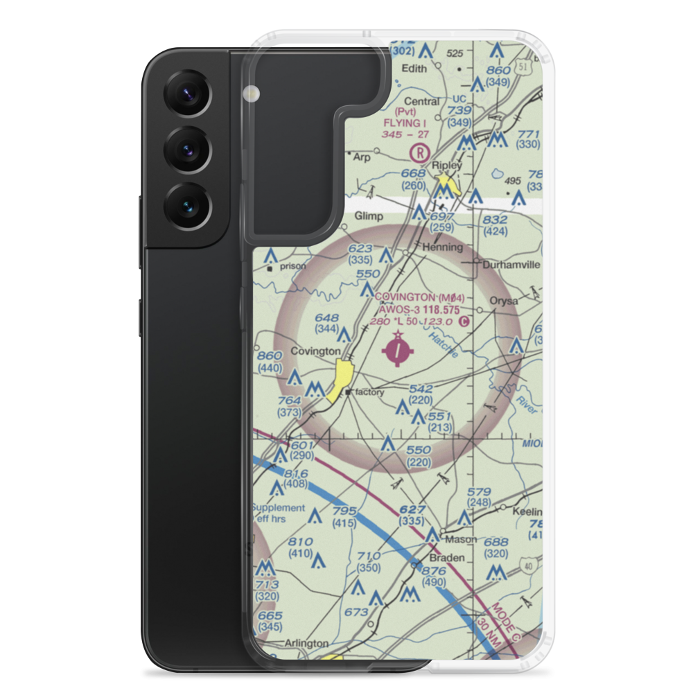 Covington Municipal Airport (M04) VFR Sectional Samsung Case Samsung Galaxy S22 Plus model shown