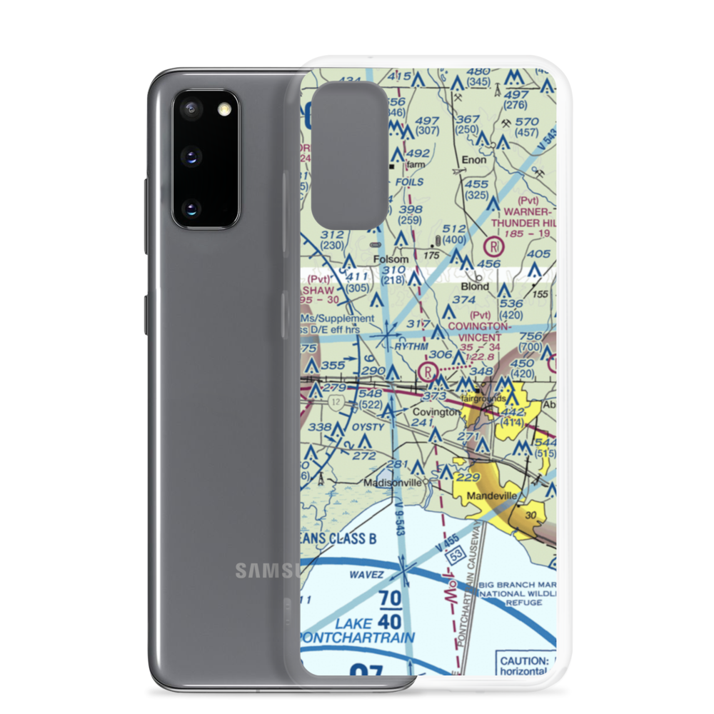 Covington-Vincent Airport (LA87) VFR Sectional Samsung Case Samsung Galaxy S20 model shown