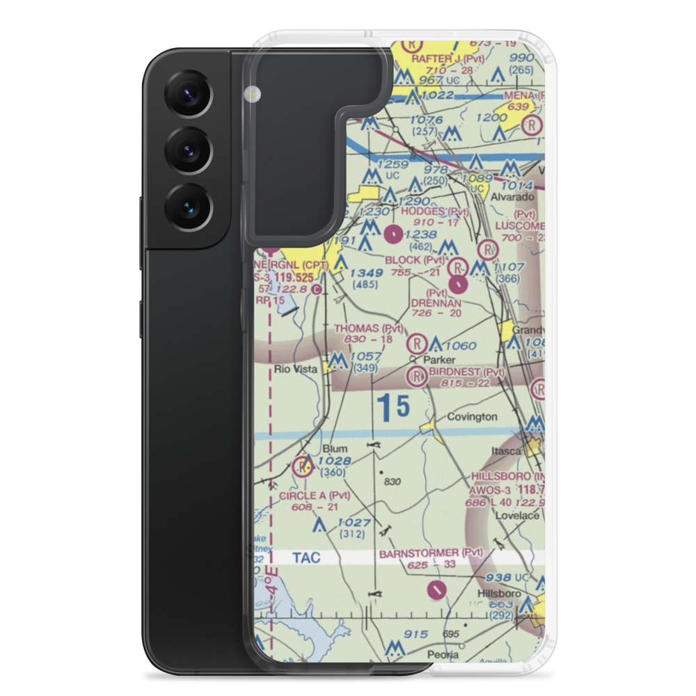Cow Pasture Airport (TE16) VFR Sectional Samsung Case Samsung Galaxy S22 Plus model shown