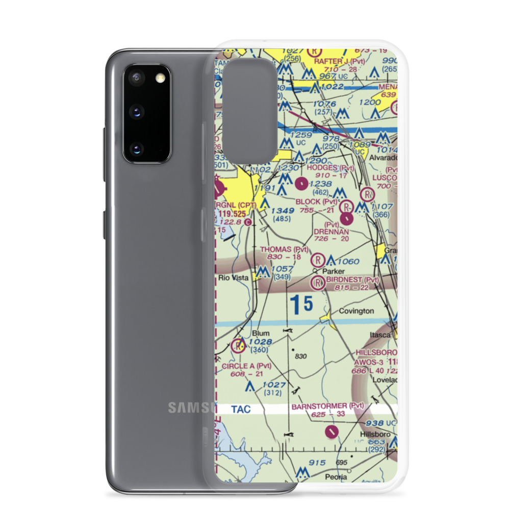 Cow Pasture Airport (TE16) VFR Sectional Samsung Case Samsung Galaxy S20 model shown