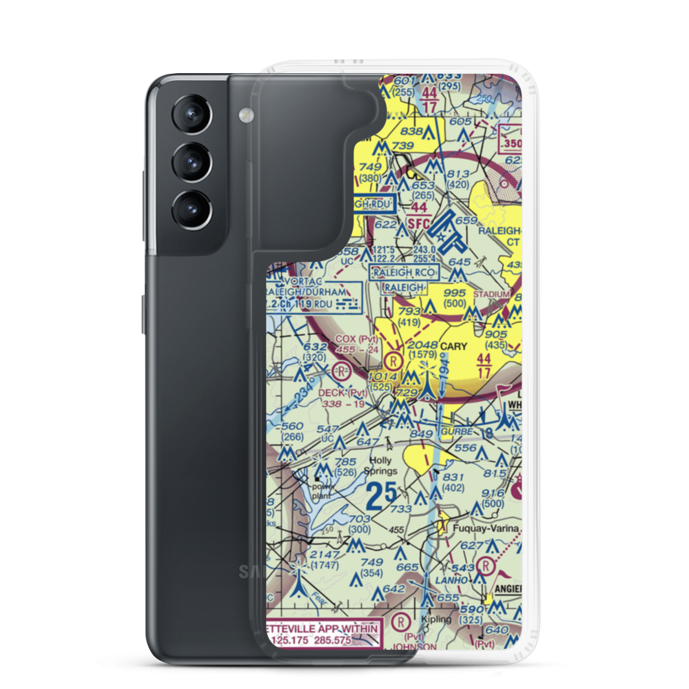 Cox Airport (NC81) VFR Sectional Samsung Case Samsung Galaxy S21 model shown