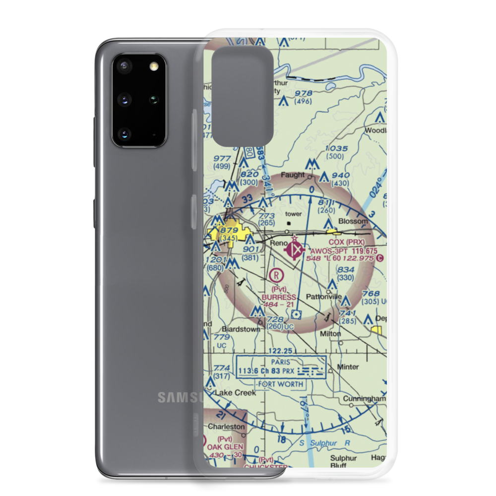 Cox Field (PRX) VFR Sectional Samsung Case Samsung Galaxy S20 Plus model shown