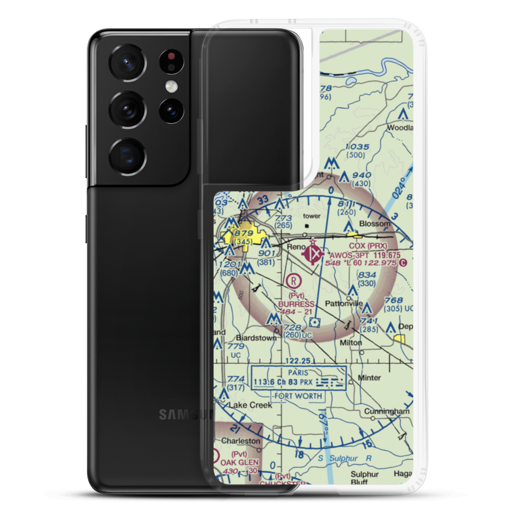 Cox Field (PRX) VFR Sectional Samsung Case Samsung Galaxy S21 Ultra model shown