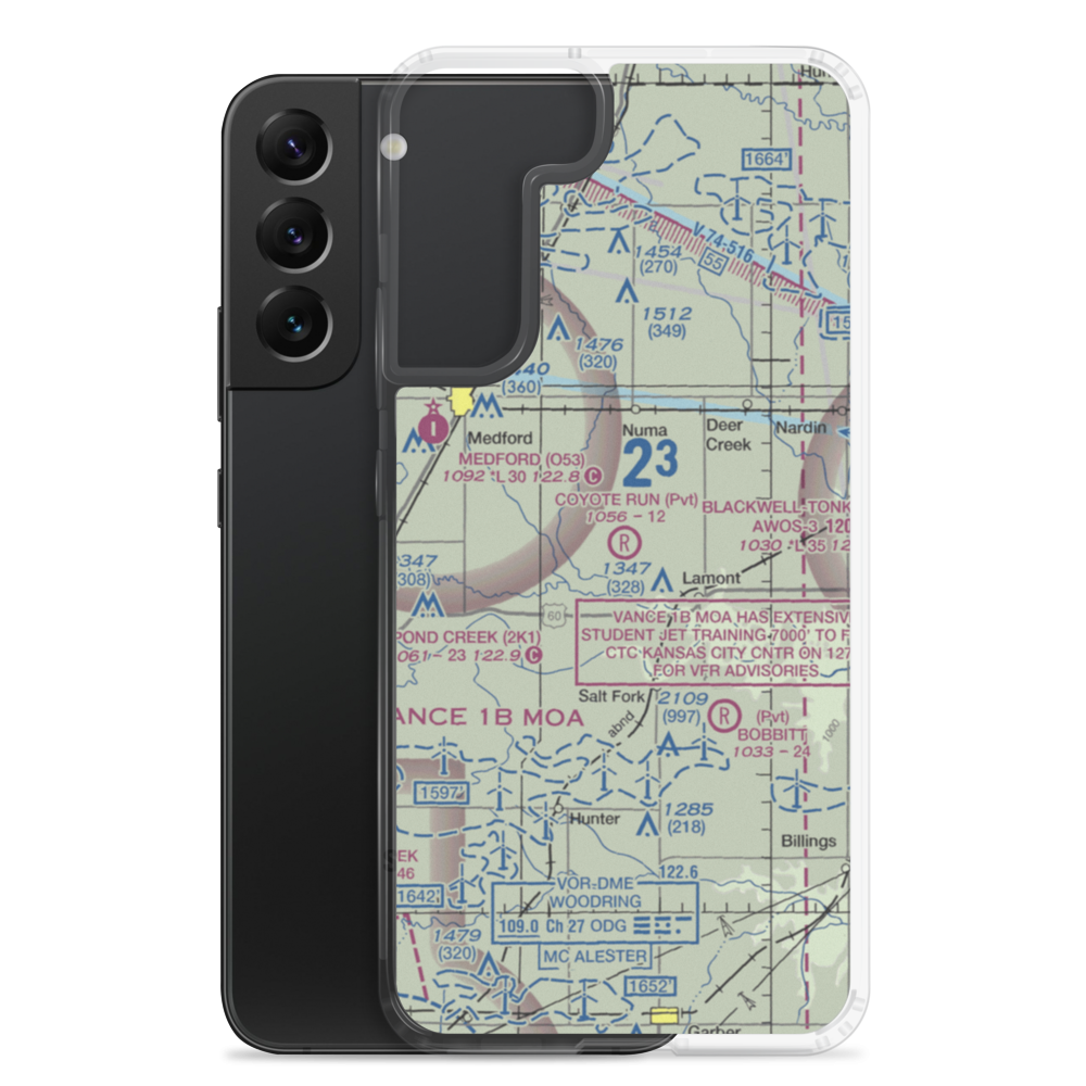 Coyote Run Airport (48OK) VFR Sectional Samsung Case Samsung Galaxy S22 Plus model shown