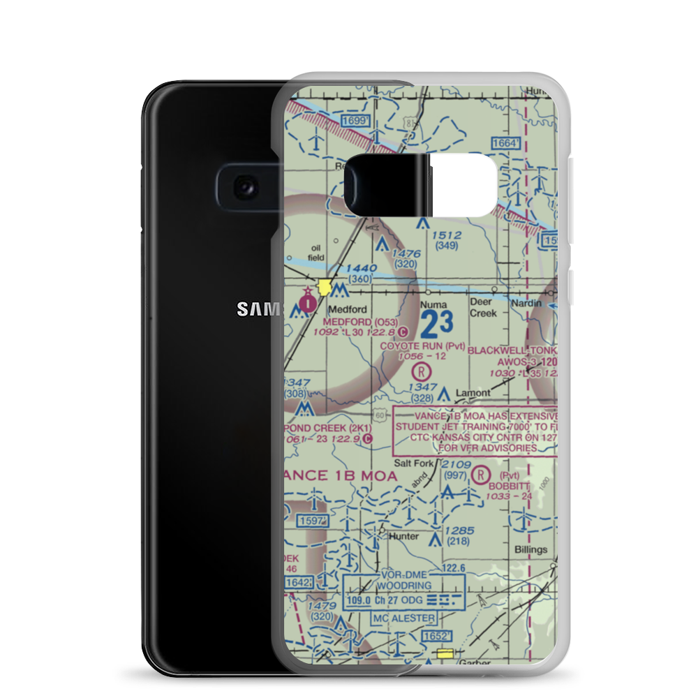 Coyote Run Airport (48OK) VFR Sectional Samsung Case Samsung Galaxy S10e model shown
