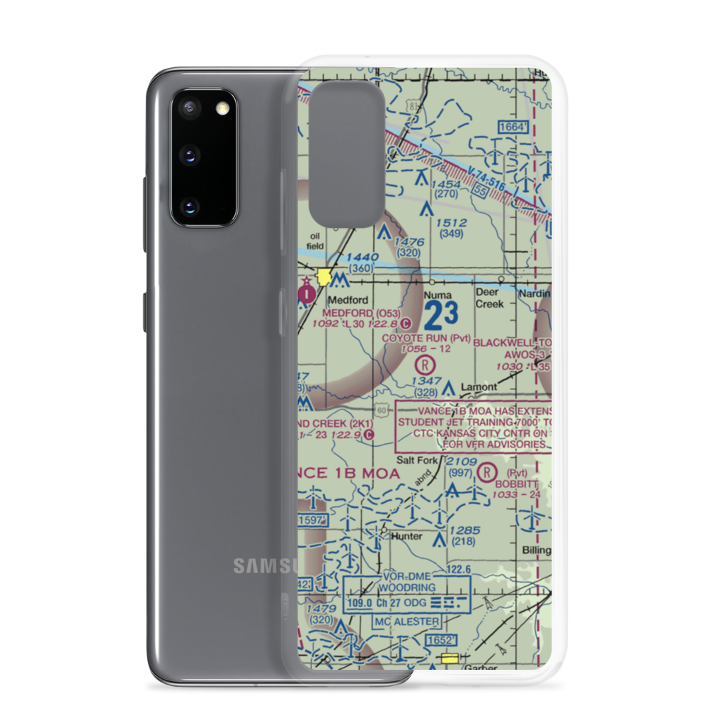 Coyote Run Airport (48OK) VFR Sectional Samsung Case Samsung Galaxy S20 model shown
