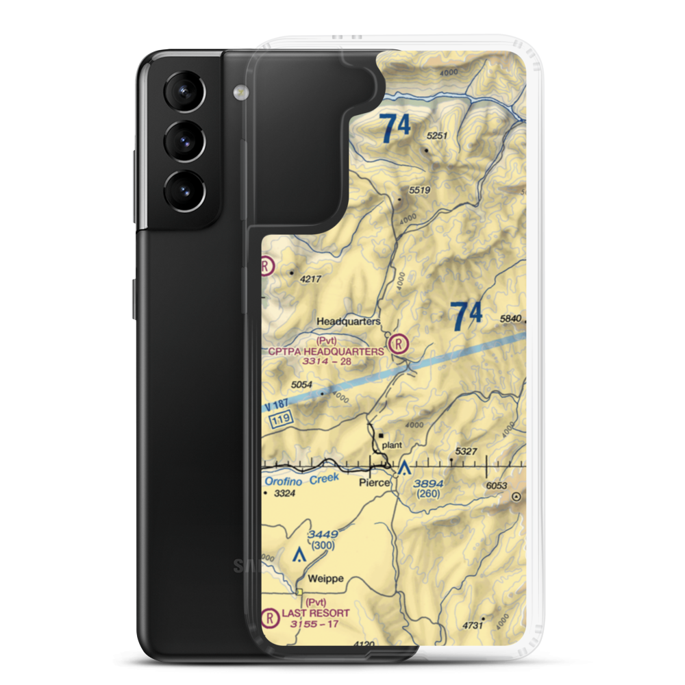 Cptpa Headquarters Airport (ID84) VFR Sectional Samsung Case Samsung Galaxy S21 Plus model shown