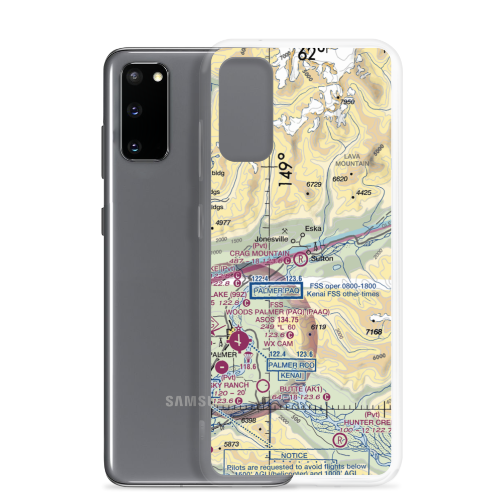 Crag Mountain Airport (52AK) VFR Sectional Samsung Case Samsung Galaxy S20 model shown