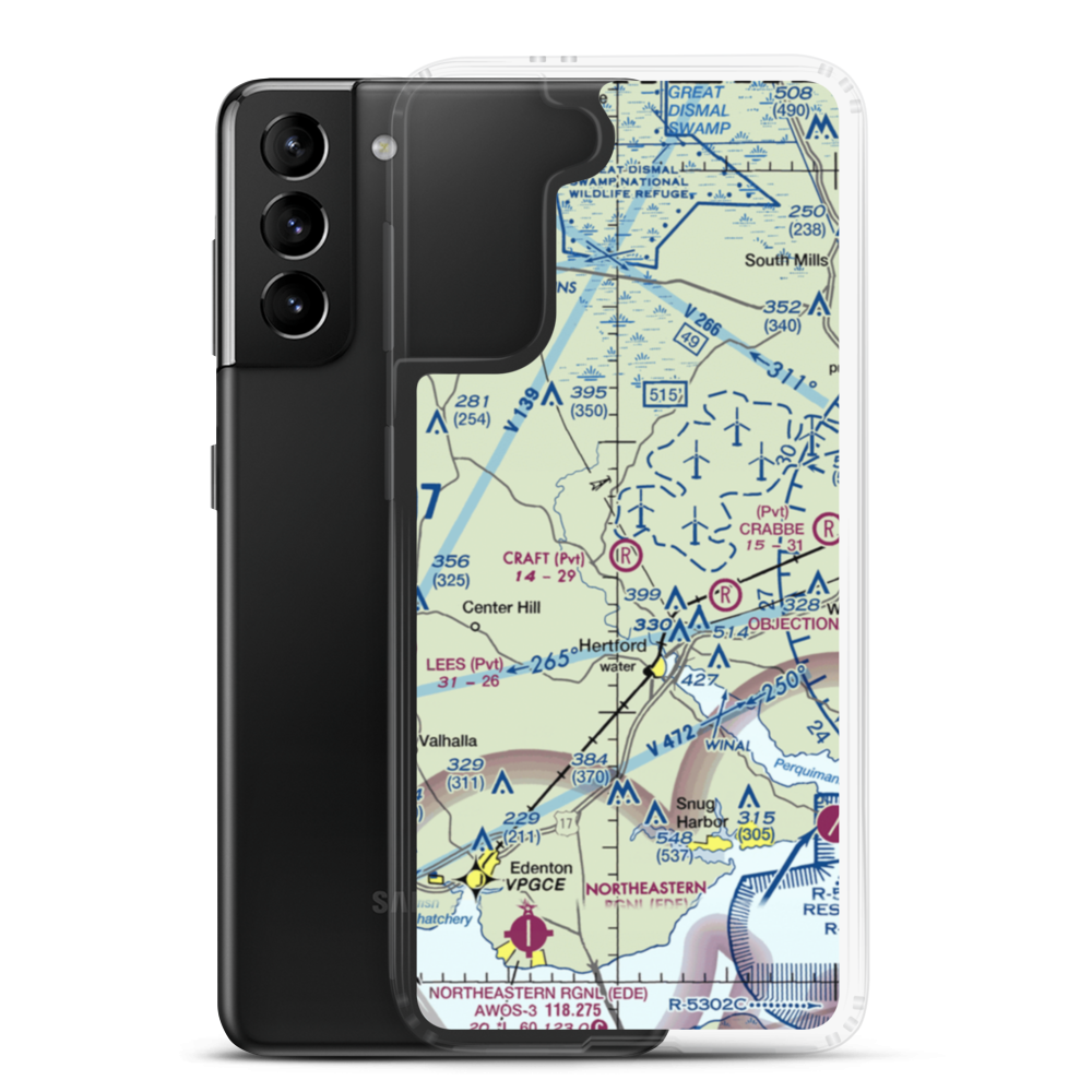 Craig Craft Airport (86NC) VFR Sectional Samsung Case Samsung Galaxy S21 Plus model shown