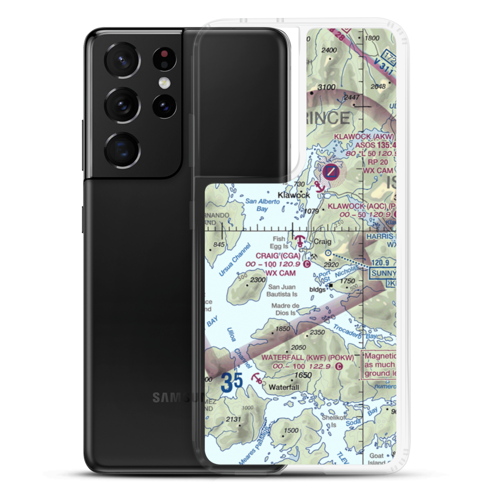 Craig Seaplane Base (CGA) VFR Sectional Samsung Case Samsung Galaxy S21 Ultra model shown