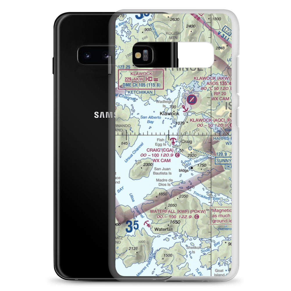 Craig Seaplane Base (CGA) VFR Sectional Samsung Case Samsung Galaxy S10+ model shown