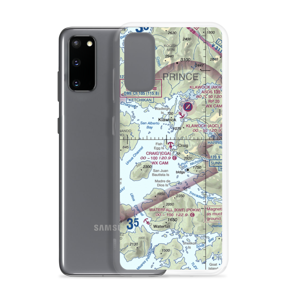 Craig Seaplane Base (CGA) VFR Sectional Samsung Case Samsung Galaxy S20 model shown