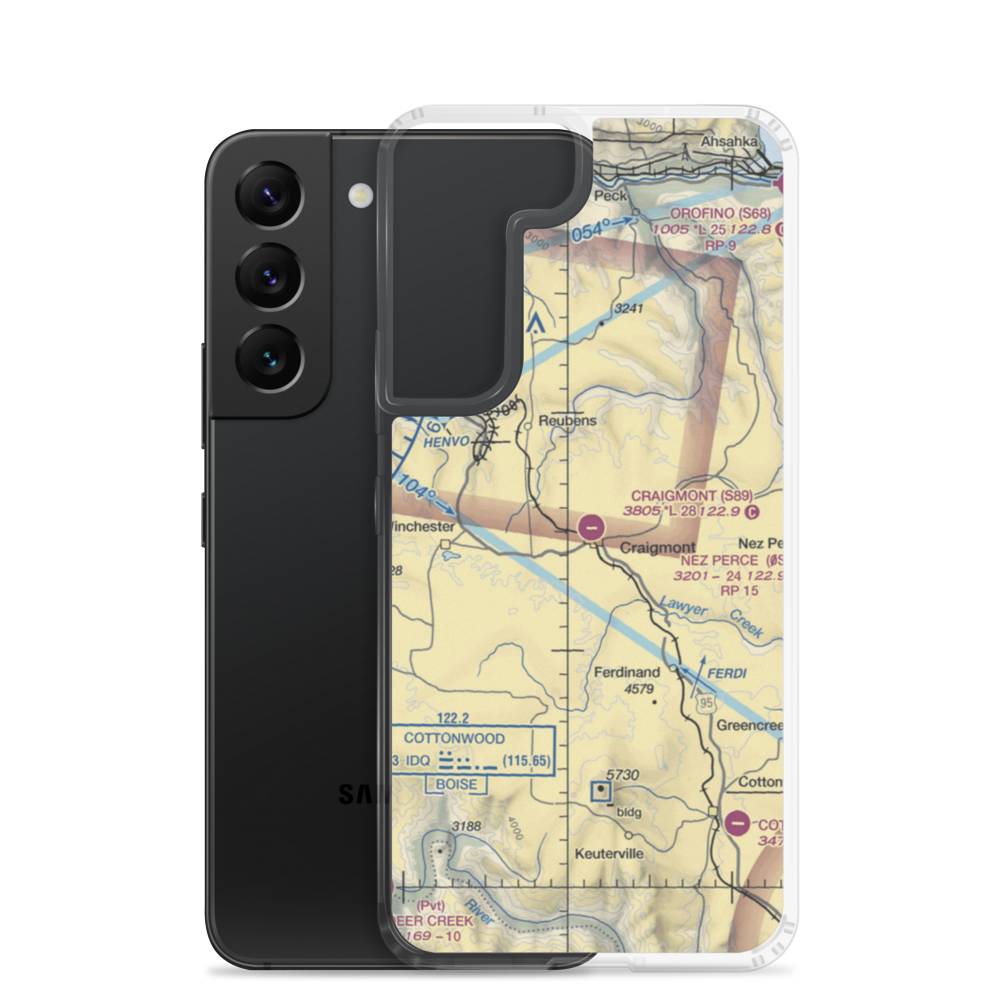 Craigmont Municipal Airport (S89) VFR Sectional Samsung Case Samsung Galaxy S22 model shown