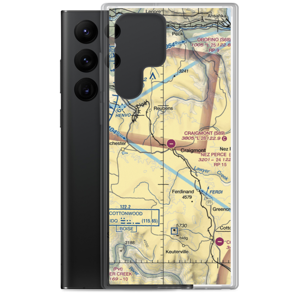 Craigmont Municipal Airport (S89) VFR Sectional Samsung Case Samsung Galaxy S22 Ultra model shown