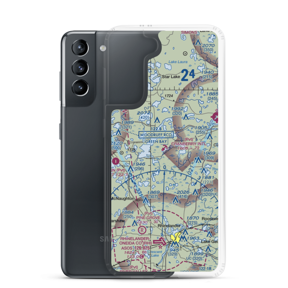 Cranberry International Seaplane Base (WN66) VFR Sectional Samsung Case Samsung Galaxy S21 model shown