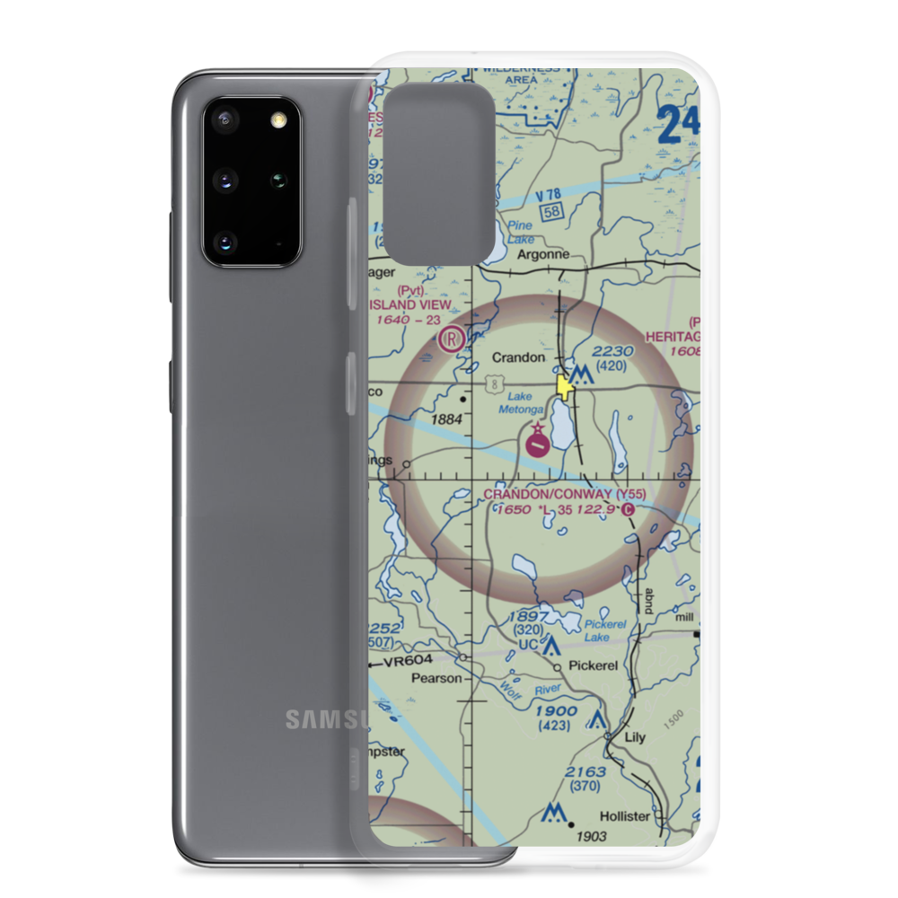 Crandon Municipal Airport (Y55) VFR Sectional Samsung Case Samsung Galaxy S20 Plus model shown