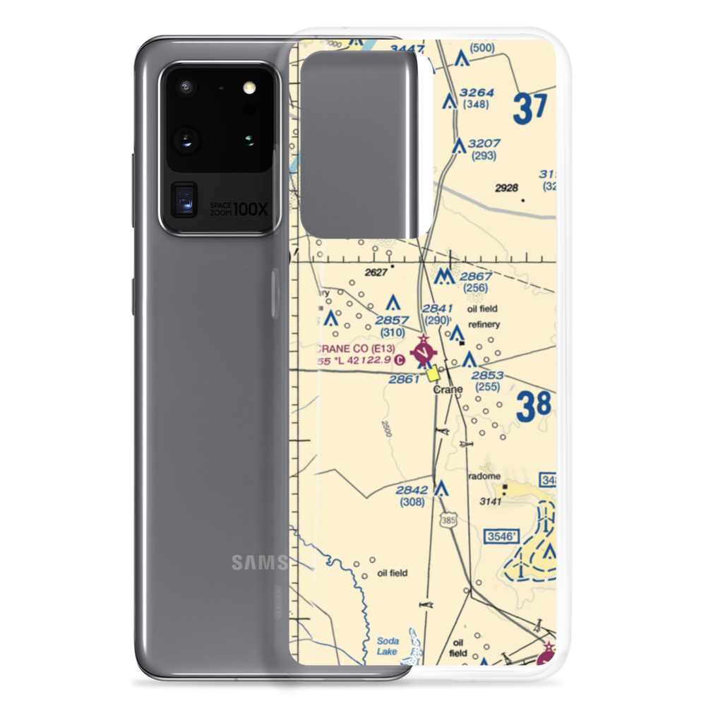 Crane County Airport (E13) VFR Sectional Samsung Case Samsung Galaxy S20 Ultra model shown
