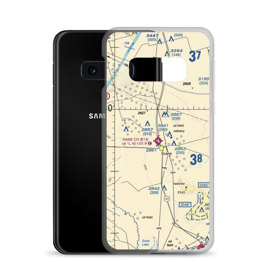 Crane County Airport (E13) VFR Sectional Samsung Case Samsung Galaxy S10e model shown
