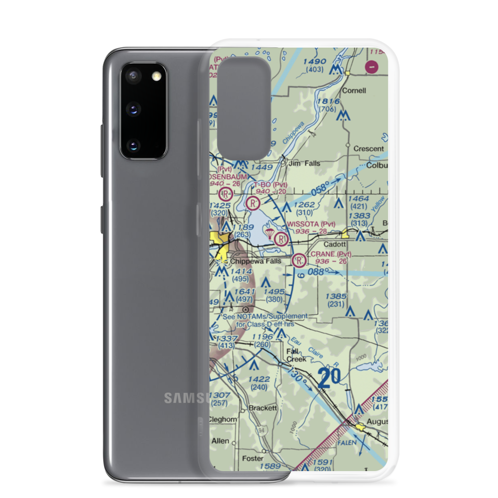 Crane Field (WI21) VFR Sectional Samsung Case Samsung Galaxy S20 model shown