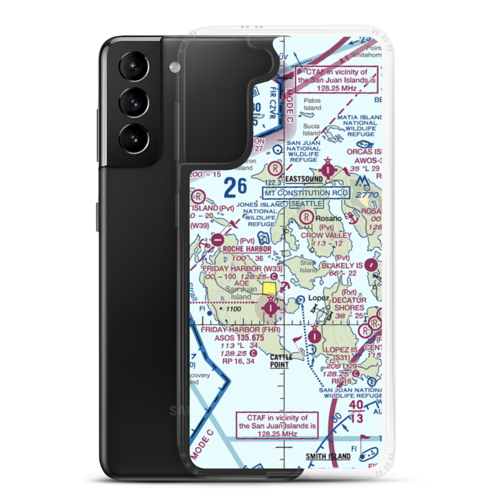 Crane Island Airstrip (CKR) VFR Sectional Samsung Case Samsung Galaxy S21 Plus model shown
