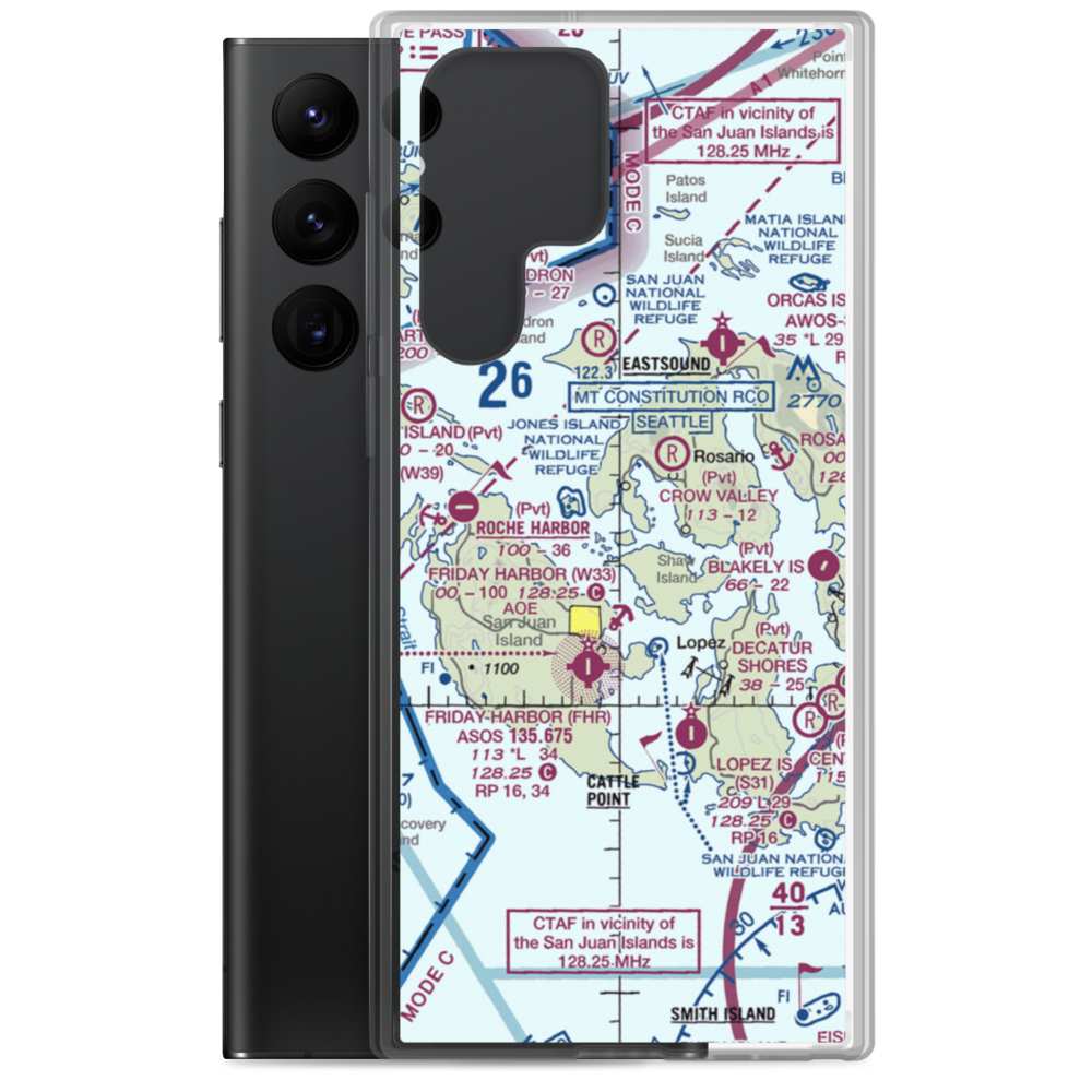 Crane Island Airstrip (CKR) VFR Sectional Samsung Case Samsung Galaxy S22 Ultra model shown