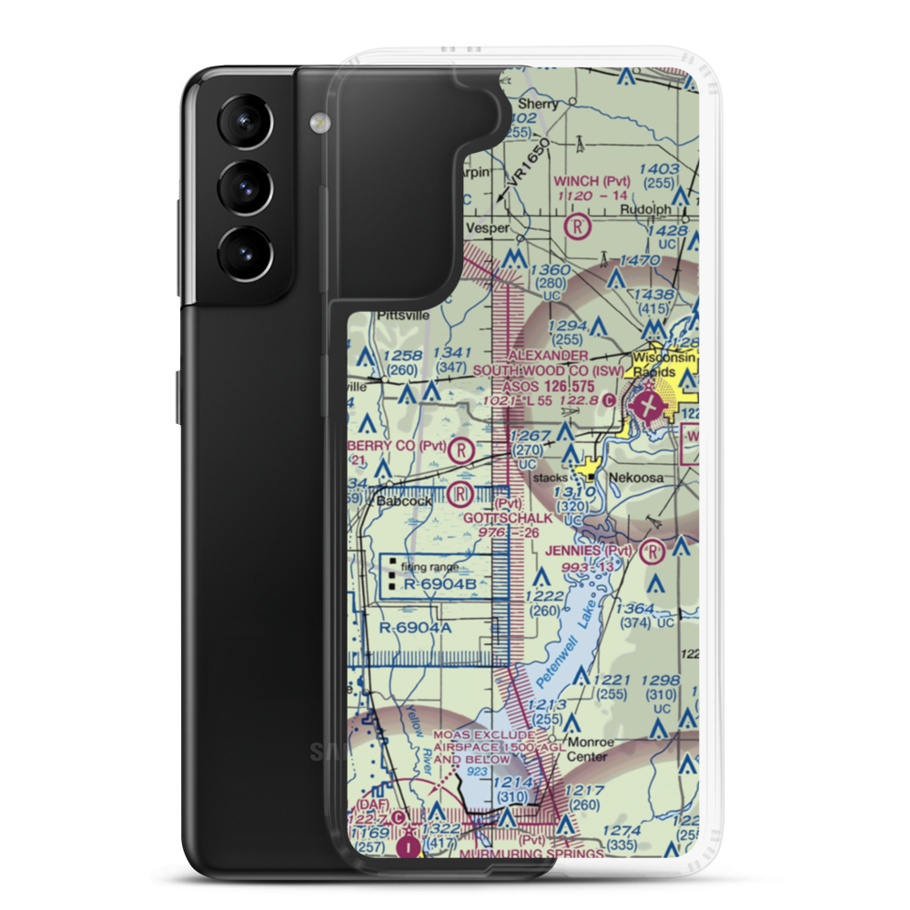 Cranmoor Airstrip (55WI) VFR Sectional Samsung Case Samsung Galaxy S21 Plus model shown