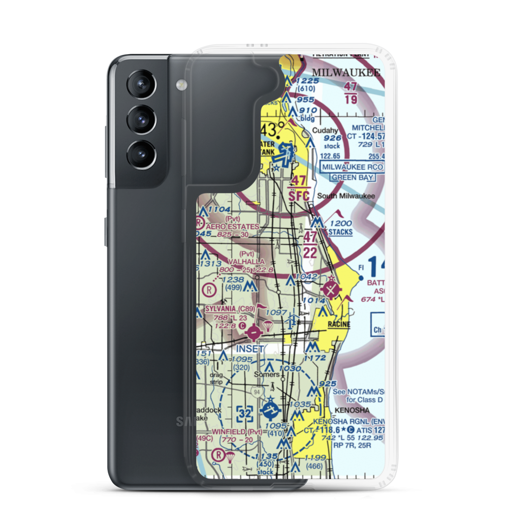 Crash In International Airport (0WI5) VFR Sectional Samsung Case Samsung Galaxy S21 model shown