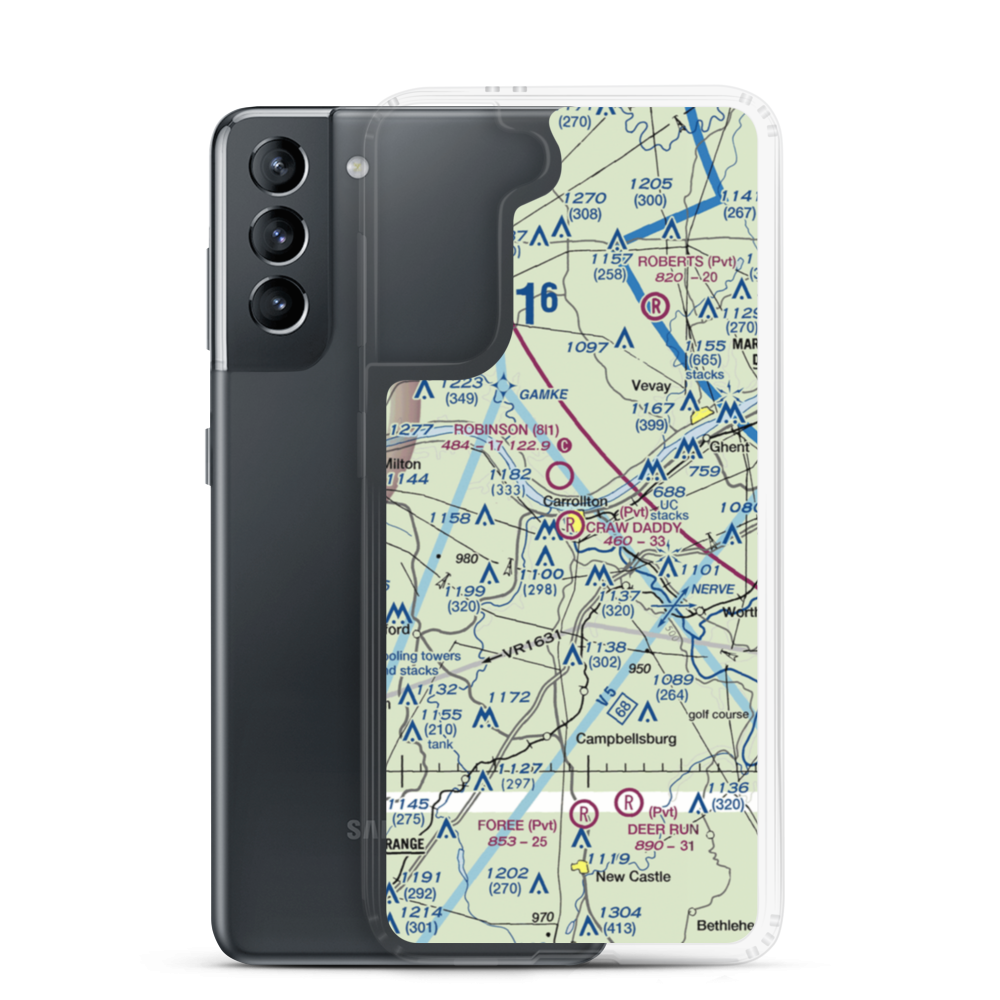 Craw Daddy Landing Airport (3KY4) VFR Sectional Samsung Case Samsung Galaxy S21 model shown