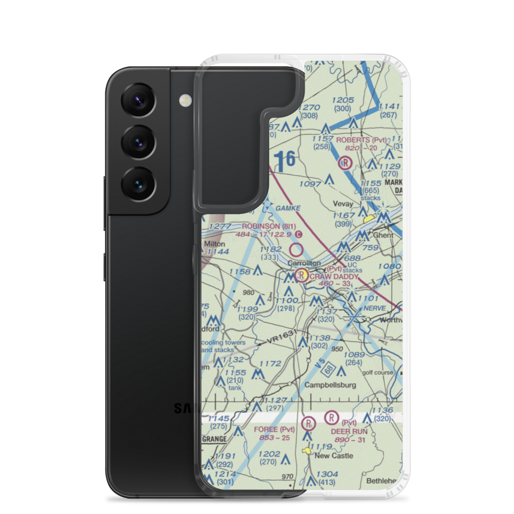 Craw Daddy Landing Airport (3KY4) VFR Sectional Samsung Case Samsung Galaxy S22 model shown