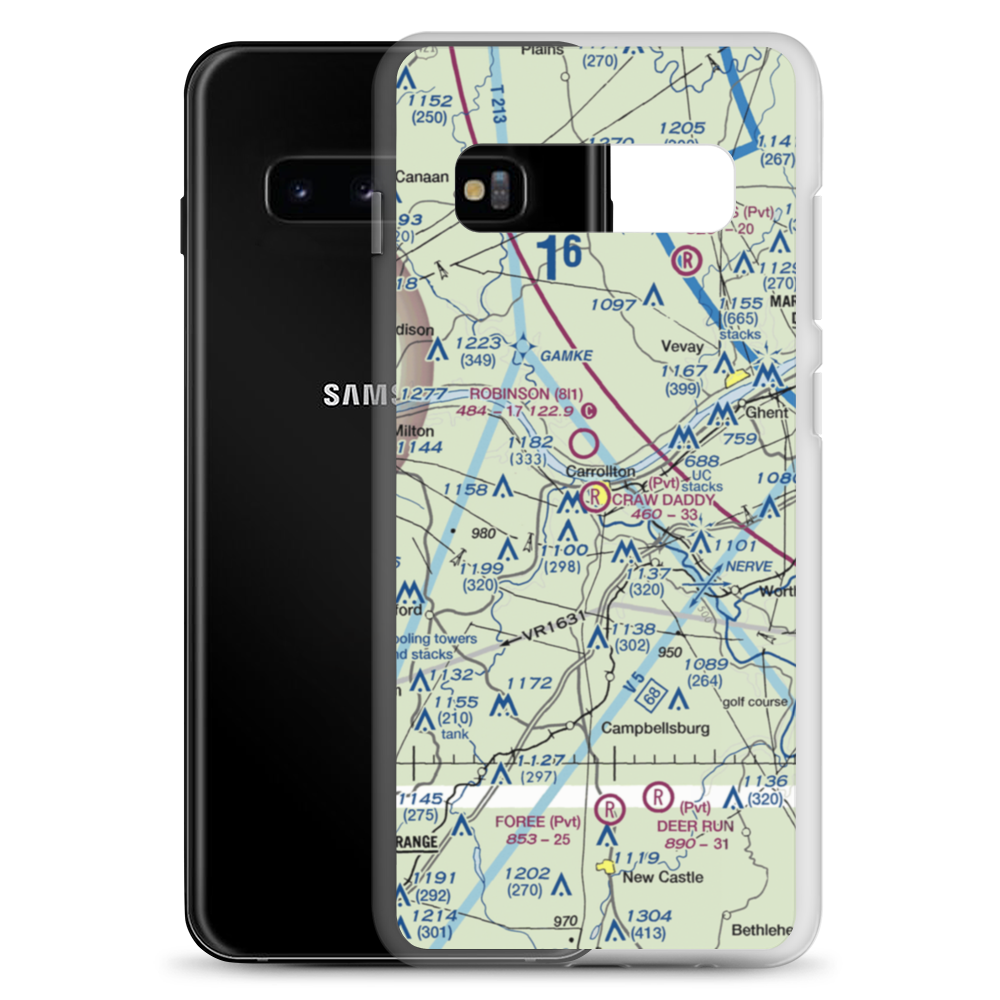 Craw Daddy Landing Airport (3KY4) VFR Sectional Samsung Case Samsung Galaxy S10+ model shown