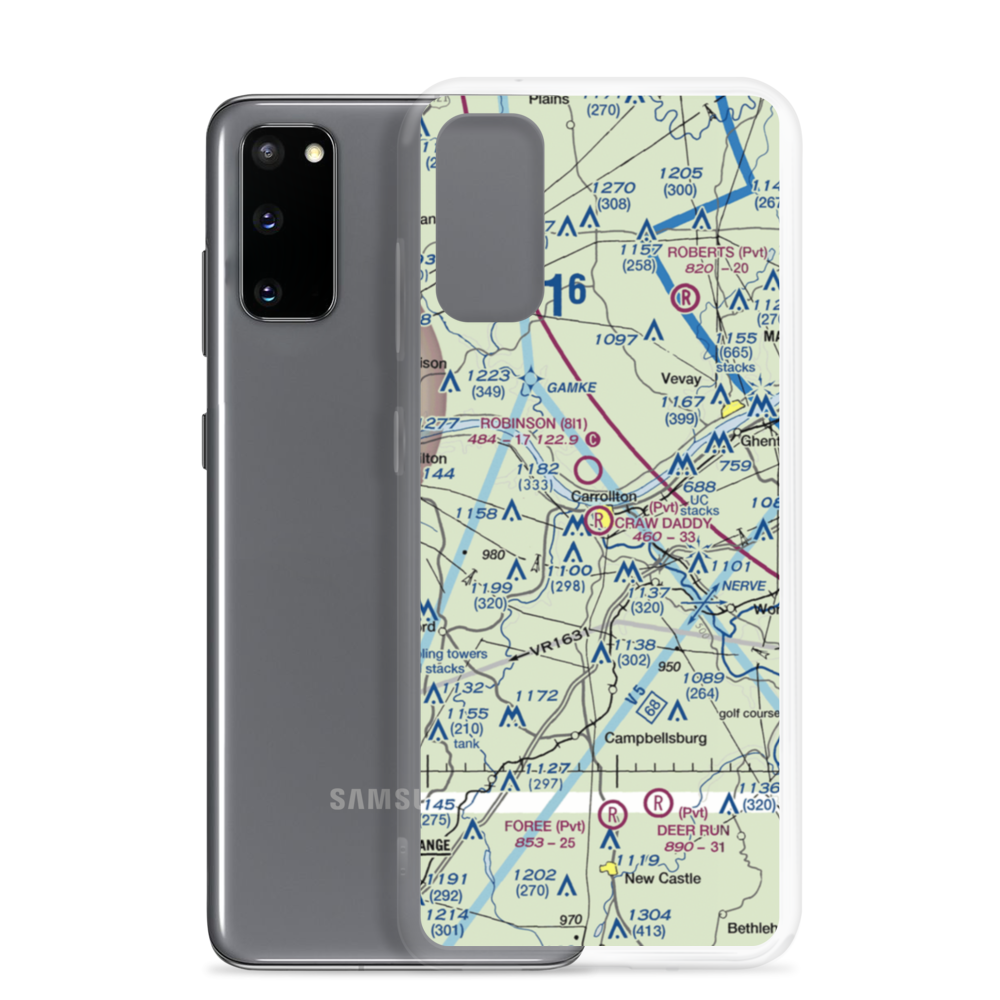 Craw Daddy Landing Airport (3KY4) VFR Sectional Samsung Case Samsung Galaxy S20 model shown